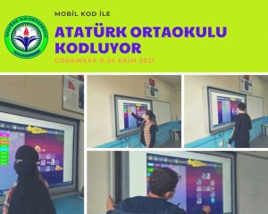 Kalkandere Atatürk Ortaokulu CodeWeek kod haftasinda Mobil Kod ile kodluyor