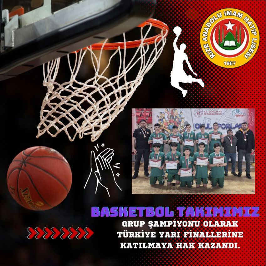 RİZE ANADOLU İMAM HATİP LİSESİ BASKETBOL TAKIMI TÜRKİYE YARI FİNALLERİNDE!