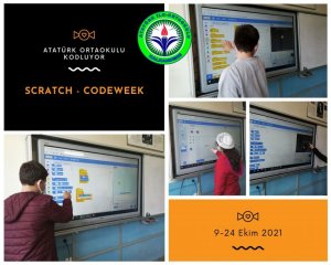 Kalkandere Atatürk Ortaokulu Codeweek kodlama haftasına scratch etkinliği yaparak katıldı.