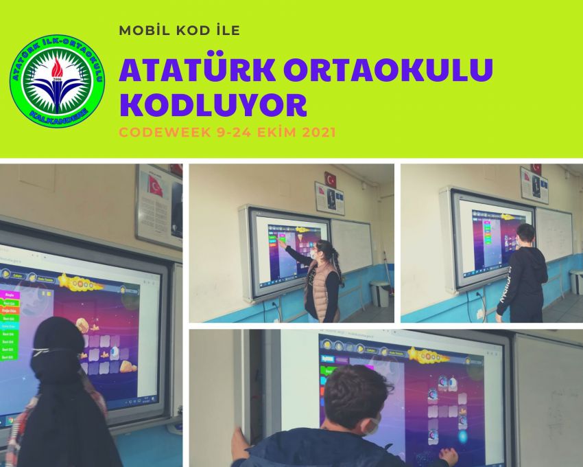 Kalkandere Atatürk Ortaokulu CodeWeek kod haftasýnda Mobil Kod ile kodluyor